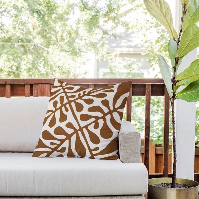 20"x20" Deny Designs Alisa Galitsyna Linocut Plant Outdoor Throw Pillow: Abstract Design, Polyester Fill 3 20"x20" Deny Designs Alisa Galitsyna Linocut Plant Outdoor Throw Pillow: Abstract Design, Polyester Fill