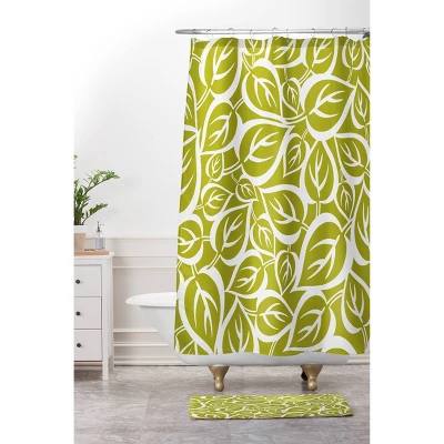 24"x36" Falling Foliage Bath Rugs And Mats Green - Deny Designs 4 24"x36" Falling Foliage Bath Rugs And Mats Green - Deny Designs - Image 2