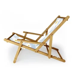 Lane And Lucia Lazy Daisies Folding Lounge Chair Blue - Deny Designs
