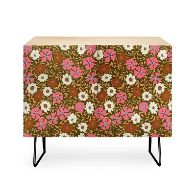 Schatzi Brown Jirra Floral Olive Credenza - Deny Designs 5 Schatzi Brown Jirra Floral Olive Credenza - Deny Designs - Image 3