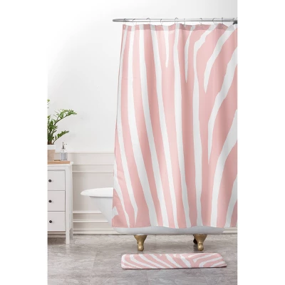 Natalie Baca Zebra Striped Rose Quartz Memory Foam Bath Mat Pink - Deny Designs 4 Natalie Baca Zebra Striped Rose Quartz Memory Foam Bath Mat Pink - Deny Designs - Image 2
