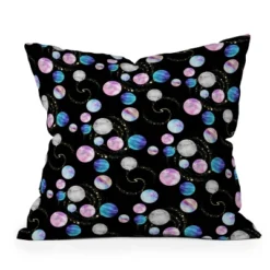 16"x16" Deny Designs Retrografika Planets Outdoor Throw Pillow Black: Abstract Design, Polyester, Square Shape -Deny Designs Shop GUEST 2846ddbf 152d 4051 bbf2 93ef801b5ff0