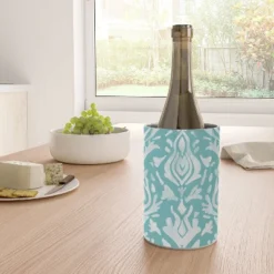 Emanuela Carratoni Teal Ikat Wine Chiller - Deny Designs