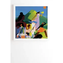 Sara Wong Women Empowering Women Framed Wall Canvas White/Blue - Deny Designs -Deny Designs Shop GUEST 2c0d54eb a043 4a1b 8718 4bc4229bf741