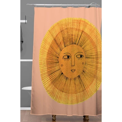 Sewzinski Sun Drawing Shower Curtain Gold/Pink - Deny Designs 3 Sewzinski Sun Drawing Shower Curtain Gold/Pink - Deny Designs