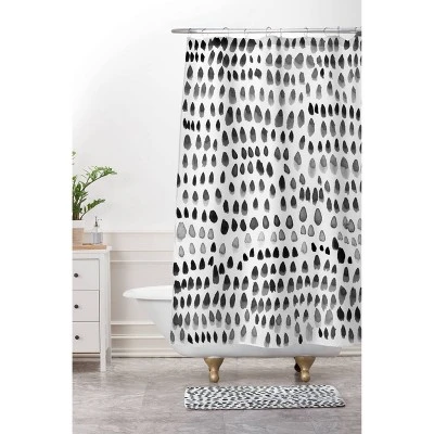 Iris Lehnhardt Painted Dots Bath Mat Black - Deny Designs 3 Iris Lehnhardt Painted Dots Bath Mat Black - Deny Designs