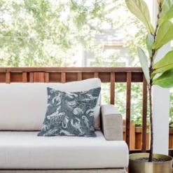 16"x16" Deny Designs D'Annick Lobster & Friends Outdoor Throw Pillow: UV Protected, Mildew Resistant, Polyester