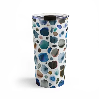 Ninola Design Watercolor Stains Blue Gold Travel Mug 20 Oz Stainless Steel Travel Mug - Deny Designs 6 Ninola Design Watercolor Stains Blue Gold Travel Mug 20 Oz Stainless Steel Travel Mug - Deny Designs - Image 4