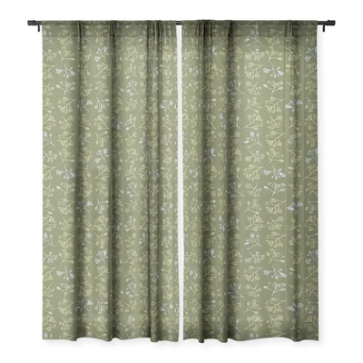 Wagner Campelo CONVESCOTE Green Single Panel Sheer Window Curtain - Deny Designs 4 Wagner Campelo CONVESCOTE Green Single Panel Sheer Window Curtain - Deny Designs - Image 2
