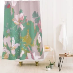 Deny Designs Lunetricotee Magnolia Pastel Abstract Art Shower Curtain
