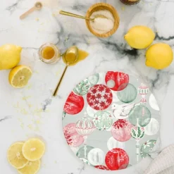 Jacqueline Maldonado Christmas Dove Ornaments Cutting Board - Round