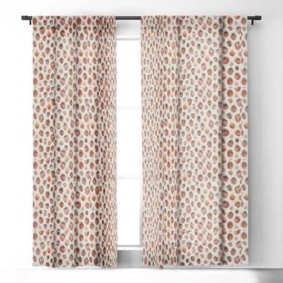 Ninola Design Strawberries Countryside Summer 84" X 50" Single Panel Room Darkening Window Curtain - Deny Designs 3 Ninola Design Strawberries Countryside Summer 84" X 50" Single Panel Room Darkening Window Curtain - Deny Designs