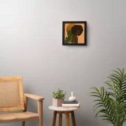 12" X 12" Nawaalillustrations Girl In The Sun Framed Wall Art Black - Deny Designs -Deny Designs Shop GUEST 349871e0 5db5 4be4 ba4b 7f96d2df29df