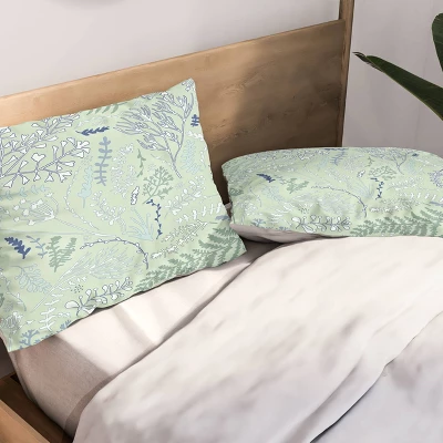 Deny Designs Monika Strigel Herbs And Ferns Pastel Duvet Cover Set Green 5 Deny Designs Monika Strigel Herbs And Ferns Pastel Duvet Cover Set Green - Image 3