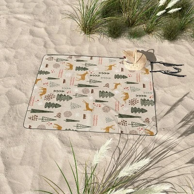 Marta Barragan Camarasa Deer Christmas Forest Picnic Blanket -Deny Designs 4 Marta Barragan Camarasa Deer Christmas Forest Picnic Blanket -Deny Designs - Image 2