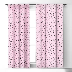 Emanuela Carratoni Bubble Pattern On Pink Single Panel Sheer Window Curtain - Deny Designs