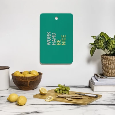 Socoart Work Hard Be Nice I Cutting Board Rectangle - Deny Designs 4 Socoart Work Hard Be Nice I Cutting Board Rectangle - Deny Designs - Image 2
