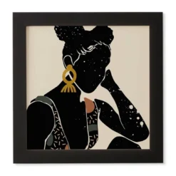 Domonique Brown Black Hair No. 6 Framed Wall Art Black - Deny Designs -Deny Designs Shop GUEST 39579d47 81e3 4dec aa3d 47dbcd8fa11a