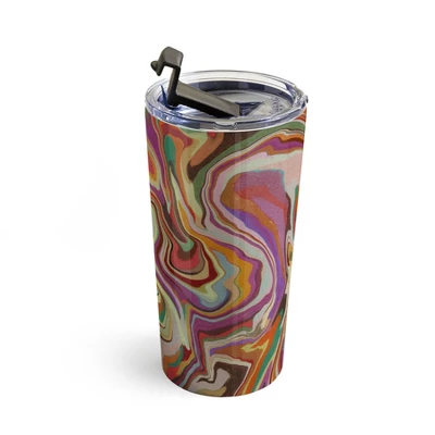 Alisa Galitsyna Colorful Liquid Swirl 20 Oz Stainless Steel Travel Mug - Deny Designs 4 Alisa Galitsyna Colorful Liquid Swirl 20 Oz Stainless Steel Travel Mug - Deny Designs - Image 2