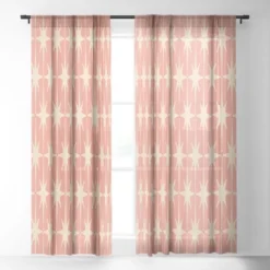 Kierkegaard Design Studio Atomic Age 1950s Retro Starburst Single Panel Sheer Window Curtain - Deny Designs