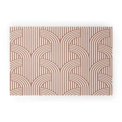 Marta Barragan Camarasa Terracotta Retro Lines Looped Vinyl Welcome Mat - Society6 -Deny Designs Shop GUEST 3c43a32e 445b 4d11 9e3e 38d8a4004486