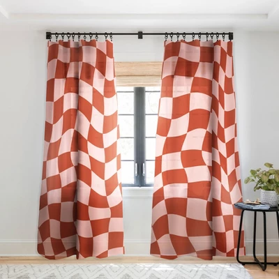 MariaMariaCreative Play Checkers Blush Single Panel Sheer Window Curtain - Deny Designs 8 MariaMariaCreative Play Checkers Blush Single Panel Sheer Window Curtain - Deny Designs - Image 6