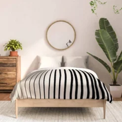 Alisa Galitsyna Vertical Lines Comforter Set Black - Deny Designs