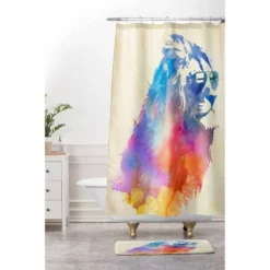Sunny Leo Sunglasses Shower Curtain Blue/Purple/Cream - Deny Designs