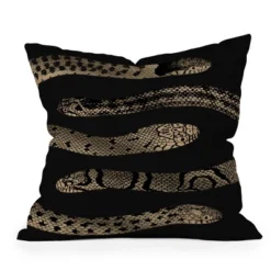 Deny Designs Emanuela Carratoni Vintage Snake Square Outdoor Throw Pillow Black/Gold -Deny Designs Shop GUEST 4401b214 01a0 4f82 b908 f7470f20ec0e