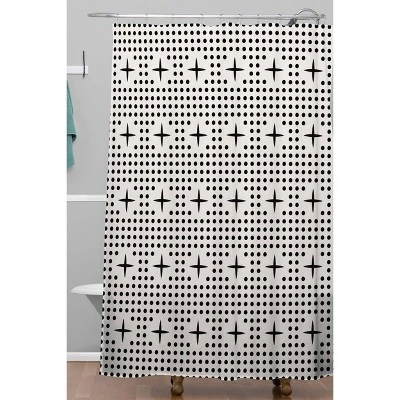 Holli Zollinger Dots And Plus Mudcloth Shower Curtain Black - Deny Designs 3 Holli Zollinger Dots And Plus Mudcloth Shower Curtain Black - Deny Designs