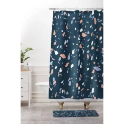 Emanuela Carratoni So Blue Terrazzo Bath Mat Blue - Deny Designs