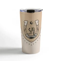 Allie Falcon Good Fortune Gal Neutral 20 Oz Stainless Steel Travel Mug - Deny Designs -Deny Designs Shop GUEST 491598c0 94a4 4dbc a944 581efe737cc1