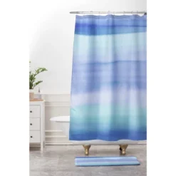 24" X 36" Ombre Blue Bath Rug Blue - Deny Designs