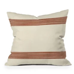 18"x18" Deny Designs Becky Bailey Band In Rust Square Outdoor Throw Pillow Off-White -Deny Designs Shop GUEST 4d4d7798 2ab0 40e0 b68e 7437df44223d