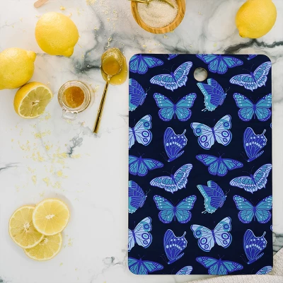 Jessica Molina Texas Butterflies Blue On Navy Cutting Board Rectangle - Deny Designs 3 Jessica Molina Texas Butterflies Blue On Navy Cutting Board Rectangle - Deny Designs