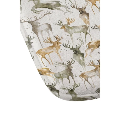 Ninola Design Watercolor Deer Christmas Memory Foam Bath Mat - Deny Designs 4 Ninola Design Watercolor Deer Christmas Memory Foam Bath Mat - Deny Designs - Image 2