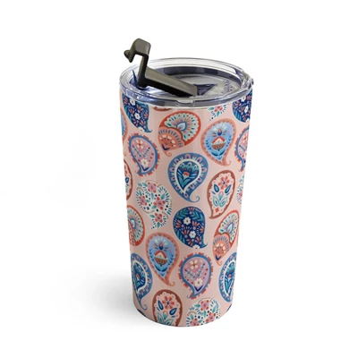 Pimlada Phuapradit Floral Paisley Half Drop Travel Mug 20 Oz Stainless Steel Travel Mug - Deny Designs 4 Pimlada Phuapradit Floral Paisley Half Drop Travel Mug 20 Oz Stainless Steel Travel Mug - Deny Designs - Image 2