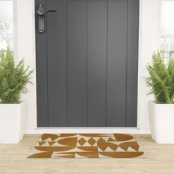 Alisa Galitsyna Woodblock Pattern Welcome Mat - Society6