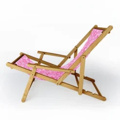 Sewzinski Monochrome Florals Pink Sling Chair - Pink - Deny Designs