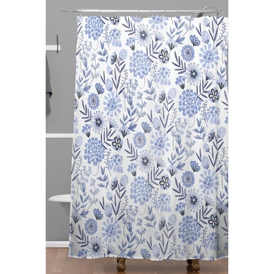 Floral 3 Shower Curtain Blue - Deny Designs 3 Floral 3 Shower Curtain Blue - Deny Designs