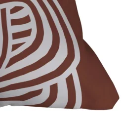 26"x26" Deny Designs Little Dean Line Art Sculpt In Umber Square Outdoor Throw Pillow Orange