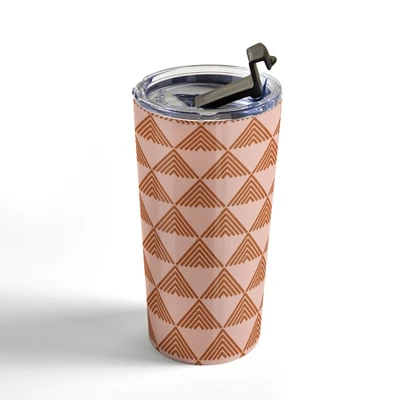 June Journal Triangular Lines In Terracotta Travel Mug 20 Oz Stainless Steel Travel Mug - Deny Designs 5 June Journal Triangular Lines In Terracotta Travel Mug 20 Oz Stainless Steel Travel Mug - Deny Designs - Image 3
