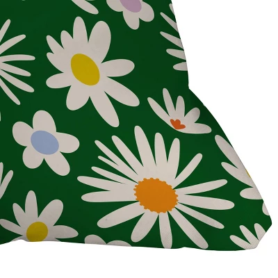 16"x16" Lane And Lucia Rainbow Vintage Daisies Square Throw Pillow Green - Deny Designs 4 16"x16" Lane And Lucia Rainbow Vintage Daisies Square Throw Pillow Green - Deny Designs - Image 2