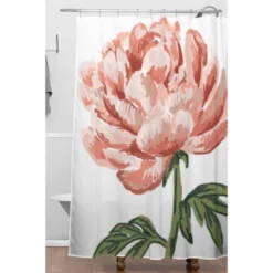 Nadia M Lopez Peony Bloom Shower Curtain Pink - Deny Designs