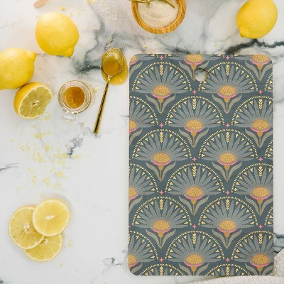 Iveta Abolina Fan Florals Green Cutting Board - Rectangle 3 Iveta Abolina Fan Florals Green Cutting Board - Rectangle