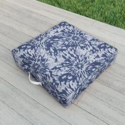 Emanuela Carratoni Blue Tie Dye Outdoor Floor Cushion - Deny Designs