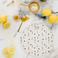 Menina Lisboa Little Scandinavian Houses Cutting Board - Round