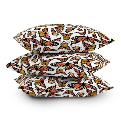 Southerly Design Monarchs In Flight Outdoor Throw Pillow Orange - Deny Designs 4 Southerly Design Monarchs In Flight Outdoor Throw Pillow Orange - Deny Designs - Image 2