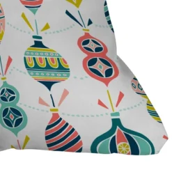 16"x16" Heather Dutton Decorated Square Throw Pillow White - Deny Designs: Abstract Design, Indoor Use, Zipper Closure