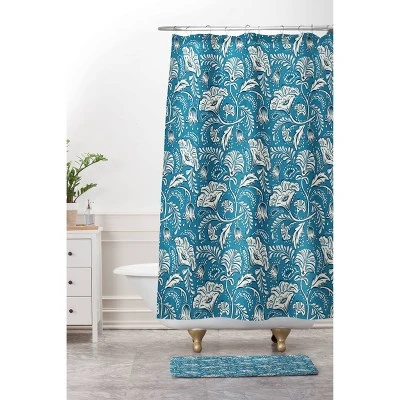 Deny Designs Heather Dutton Farida Blue Ivory Shower Curtain 4 Deny Designs Heather Dutton Farida Blue Ivory Shower Curtain - Image 2